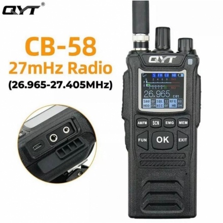 Qyt cb58 cb 58 QYT CB-58 4W 4000mAh el telsizi 27MHz 26.965-27.405MHz 40 kanal